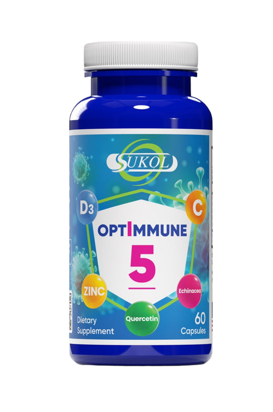 Sukol ™ Optimmune-5 ™ : The Ultimate 5-in-1 Multivitamin Supplement with Vitamin C, D3, Quercetin, Echinacea & Zinc - Made in USA